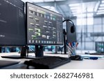 Computers in data center providing computing resources needed for artificial intelligence to process massive datasets for training. PCs in server room storing data used for machine learning