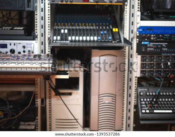 Computers Keyboard Rack Mounted Recording Devices Stock Photo (Edit Now ...