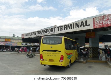 COMVAL PROVINCE, PHILIPPINES—A Yellow Bachelor Express Bus Takes A Short Stop At The Pantucan Transport Terminal In Compostela Valley Province, Philippines In March 2016.