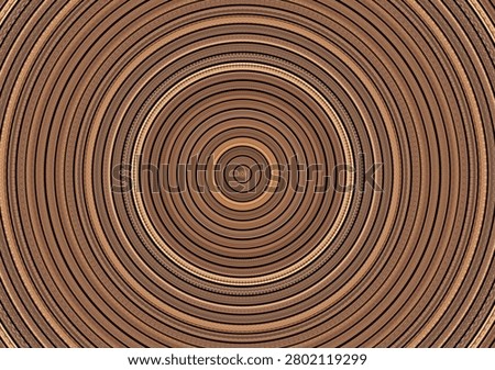 Concentric circle pattern background crafted from curved mahogany timber panels, symmetrical luxury commercial stock quality wooden backdrop template