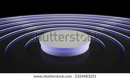 Concentric Illuminated Product Podium With no Background