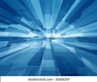 Concentric Transparent Blue Cubes Structural Three Dimensional Dynamic Background