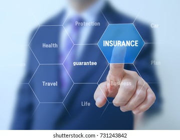 Concept About Insurance Words Businessman Background Stock Photo ...