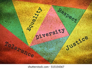 Concept about people diversity and tolerance on multicolor background