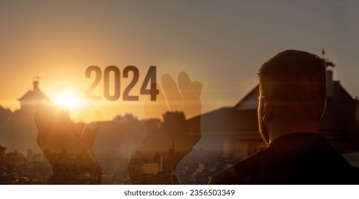 The concept of the advent of a promising new year 2024 for business.