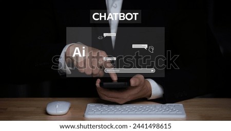 Concept AI Chatbot smart digital customer service application,computer program or artificial intelligence Created to moderate user conversations, automatically respond to online messages