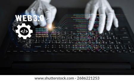The concept of AI development and decentralized data processing in Web 3.0. The flow of information and code in the next generation AI internet. Motif