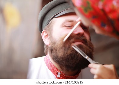 The Concept Of Ancient Traditions. Slavic Carnival. Rites, Dances ,fortune-telling. Outfits Of European Slavs.