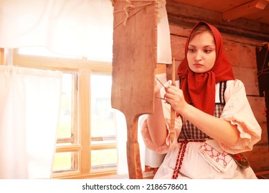 The Concept Of Ancient Traditions. Slavic Carnival. Rites, Dances ,fortune-telling. Outfits Of European Slavs.