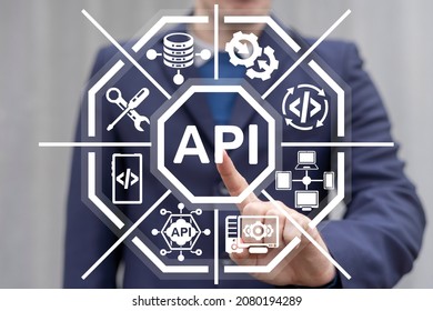 Concept of API Application Programming Interface Integration. Software Development Technology. - Shutterstock ID 2080194289