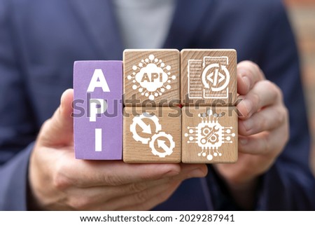 Concept of API Application Programming Interface. Web API Technology Integration.