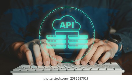 Concept API technology communication network, global data