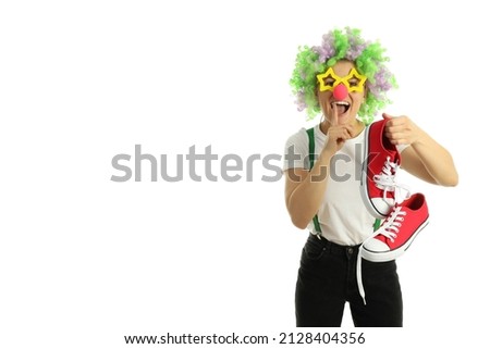 Concept of April Fool's Day isolated on white background