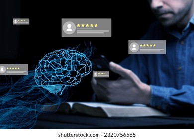 Concept of artificial intelligence, AI technology and business person