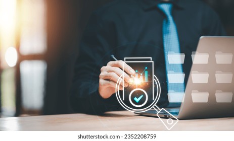 concept of auditing and evaluating quality and efficiency of personnel ,business document evaluation process ,inspection of business finance tax documents ,Data analysis reports growth results