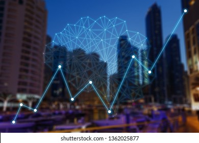 Concept Augmented Analytics. Business Analytics And Financial Technology Concept. AI(Artificial Intelligence) And Smart Analytics. Data Science Learning Machine