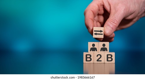 Concept of B2B with icons on wooden cubes - Shutterstock ID 1983666167