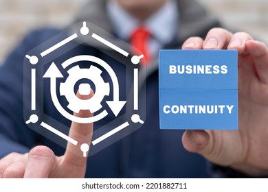 Concept Of BCP Business Continuity Plan. Continuous Company Work Strategy.