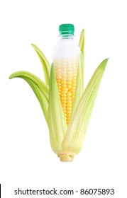 Concept - Bio plastic bottle made by corn