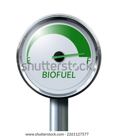 Concept of biofuel gauge in the tank	