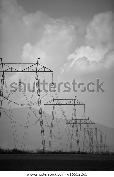 Concept for black and white poster of\
ropes and bridge pillar, abstract artwork\
concept