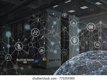 Concept Of Blockchain. Cryptocurrency Platform