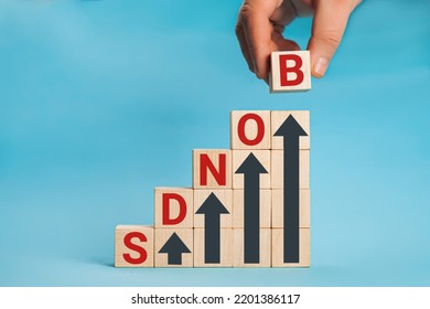 Concept of bonds. Businessman puts wooden blocks with the word Bonds. Equivalent loan. Unsecured and secured bonds. Bonds increasing concept. Copy space.
