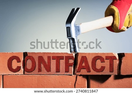 Concept of breaks a contract, represents end of agreement.
