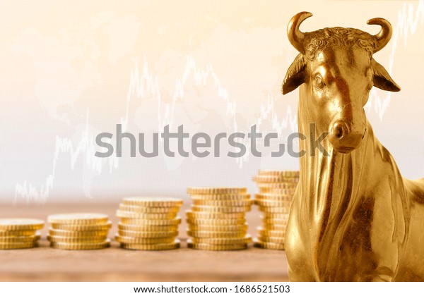 The\
concept of Bull market on stock market investment good situation.\
Financial investment in bull market. How to trade in risk valuation\
situation. Gold Bull with Stock market\
background