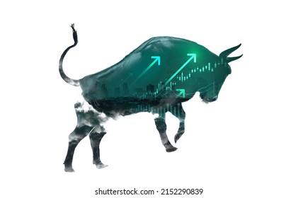 concept of bullish in stock market exchange illustration art - Shutterstock ID 2152290839