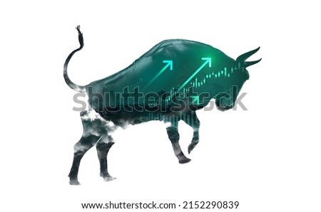 concept of bullish in stock market exchange illustration art