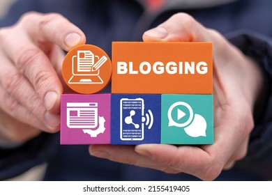 Concept of business blogging service. Web Blog Content Strategy. Blog marketing, advertising network, subscribers. Video online blog.