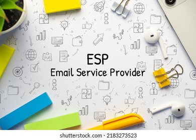 Concept Business Marketing Acronym ESP Or Email Service Provider .