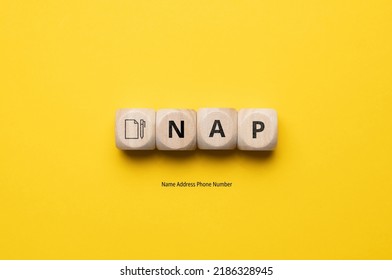 Concept Business Marketing Acronym NAP Or Name Address Phone Number.