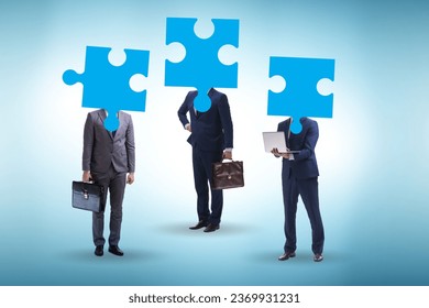 Concept of business people and jigsaw puzzle - Shutterstock ID 2369931231