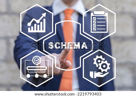 Concept of business schema. Flowchart infographic, sequence of business process. Organization chart, strategy, plan, visualization.