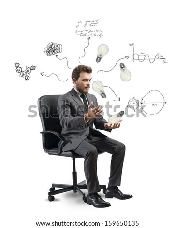 Concept of businessman that elaborates a new idea Imagine de stoc © 