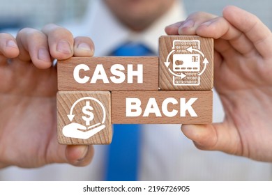 Concept of cash back. Cashback loyalty program. Return money, cash back rebate. - Shutterstock ID 2196726905