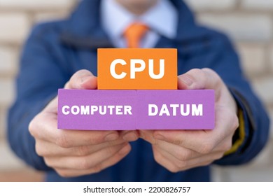 Concept of Central Computer Processors CPU. Motherboard digital chip. Integrated communication nano processor technology. Datum processing.