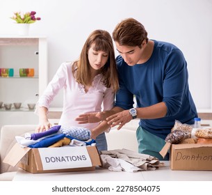 Concept of charity with donated clothing - Shutterstock ID 2278504075
