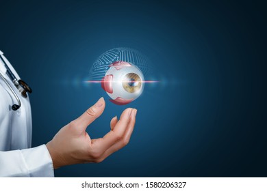 148 Doctor shows eye model Images, Stock Photos & Vectors | Shutterstock