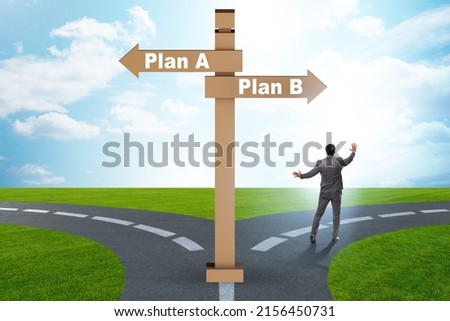 Concept of choosing between Plan A or Plan B
