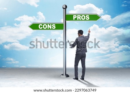 Concept of choosing pros and cons