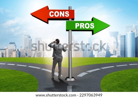 Concept of choosing pros and cons