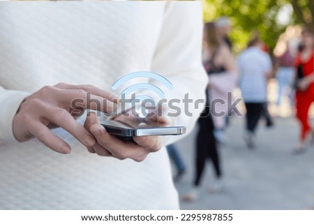 The concept of connecting to a wireless network on the phone.