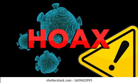 Concept Of Coronavirus Fake Hoax Covid-19 Sars-cov-2 Alert For Hoax Fake News And False Information In Media. 
