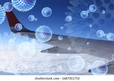 Concept Coronavirus Flight Ban Airport Deportation Sick Quarantine Contamination Danger