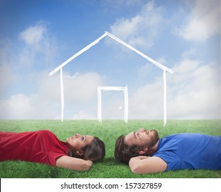 Concept Of A Couple Who Dream Of A Home