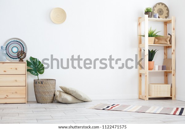 Concept Cozy Interior Housewarming Small Wooden Stock Photo