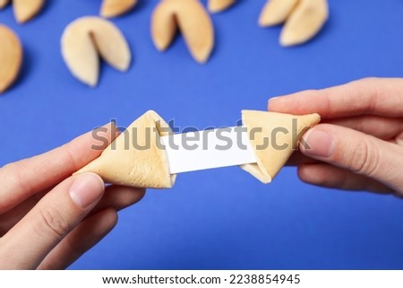 Concept of creative food, Chinese fortune cookies with prediction words